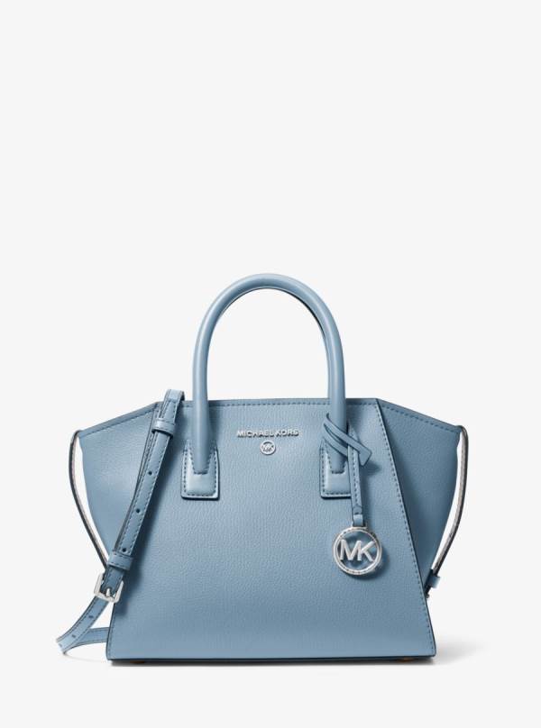 Damske Satchel Taske Michael Kors Avril Small Leather Top-Zip Námornícka Modrá - Kabelky Michael Kors Vypredaj | LRUYQ-9573